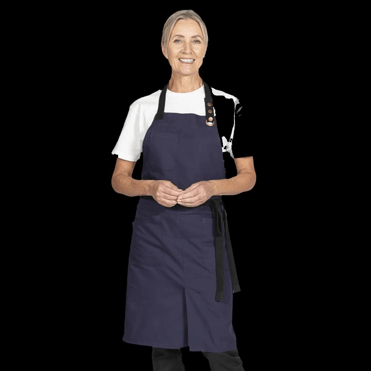 Dennys Canvas Apron with Front Split — model