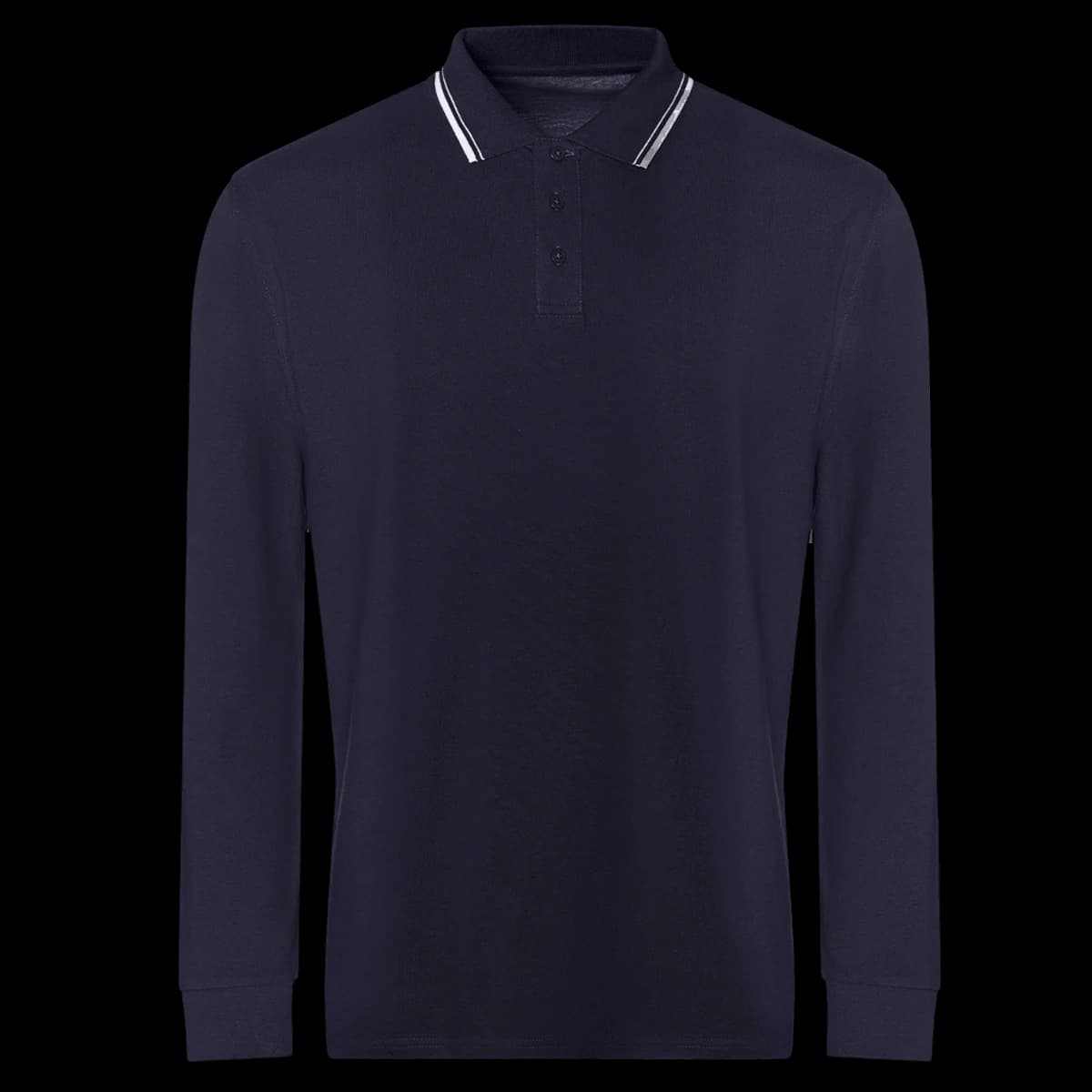 AWDis Long Sleeve Tipped 100 Polo Shirt — front