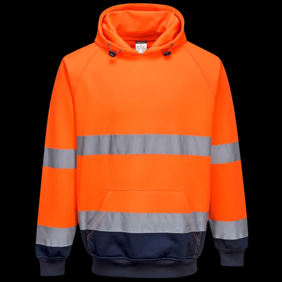 Portwest Hi-Vis Two Tone Hooded Sweatshirt — front