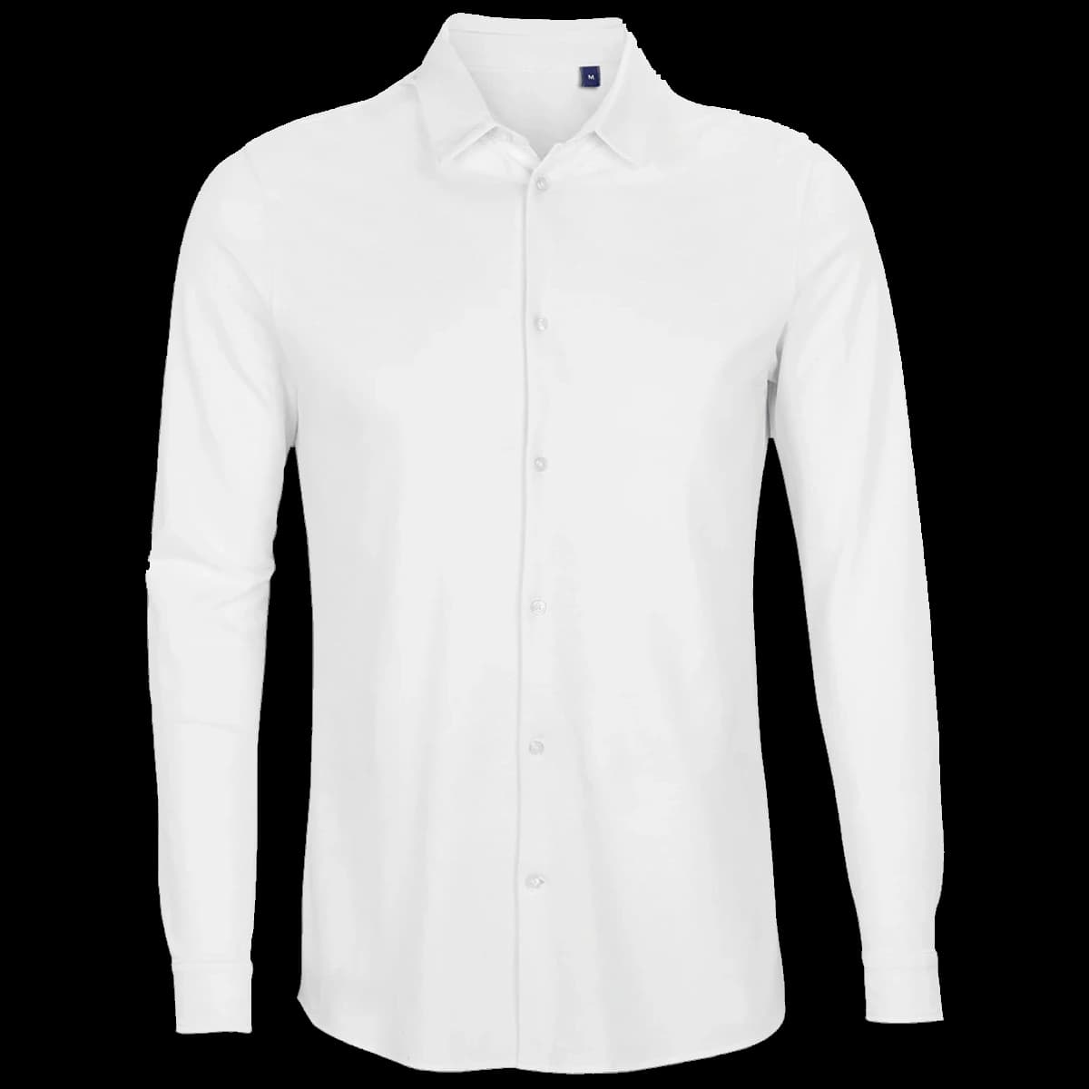 NEOBLU Basile Organic Cotton Long Sleeve Piqué Shirt — front