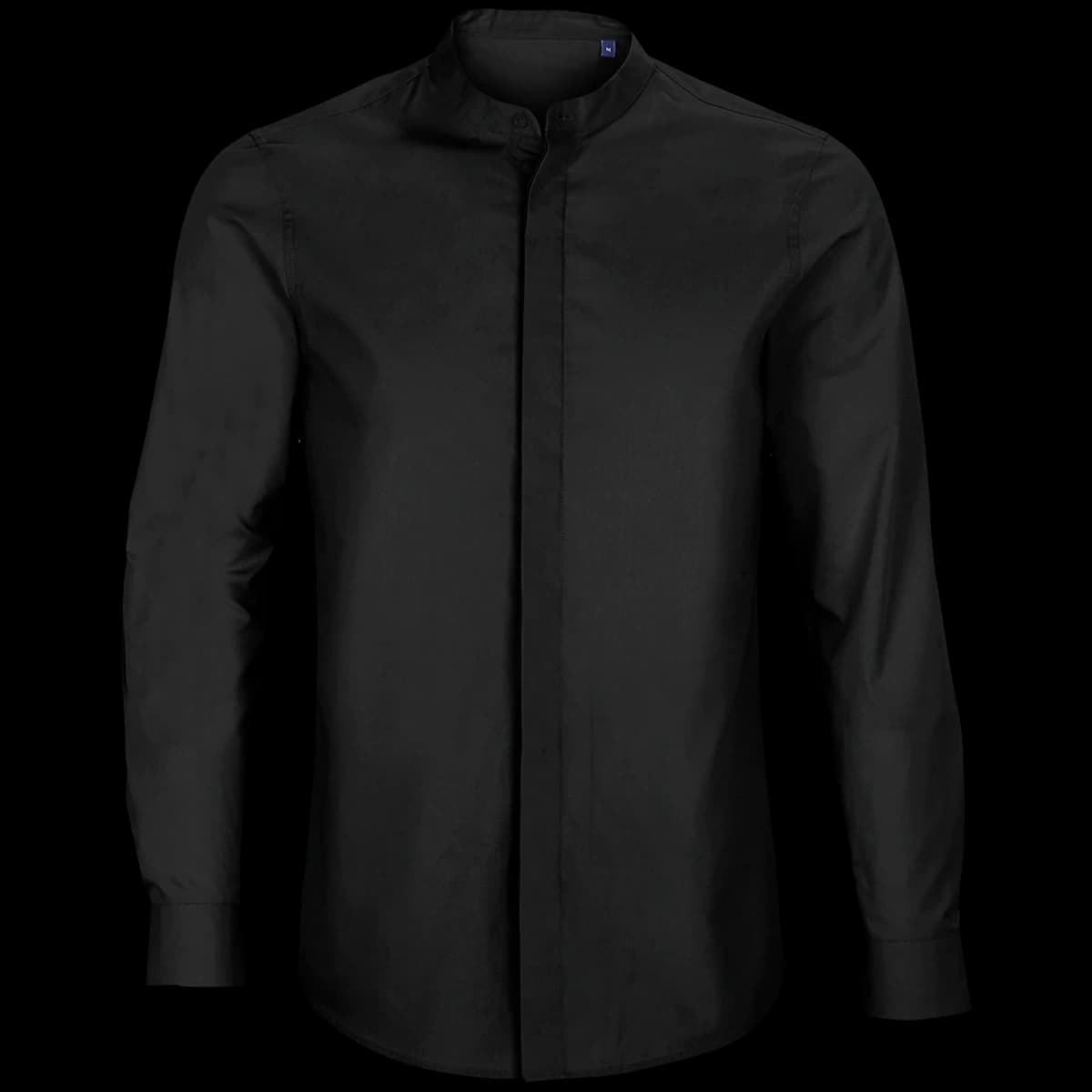 NEOBLU Bart Mao Collar Long Sleeve Poplin Shirt — front