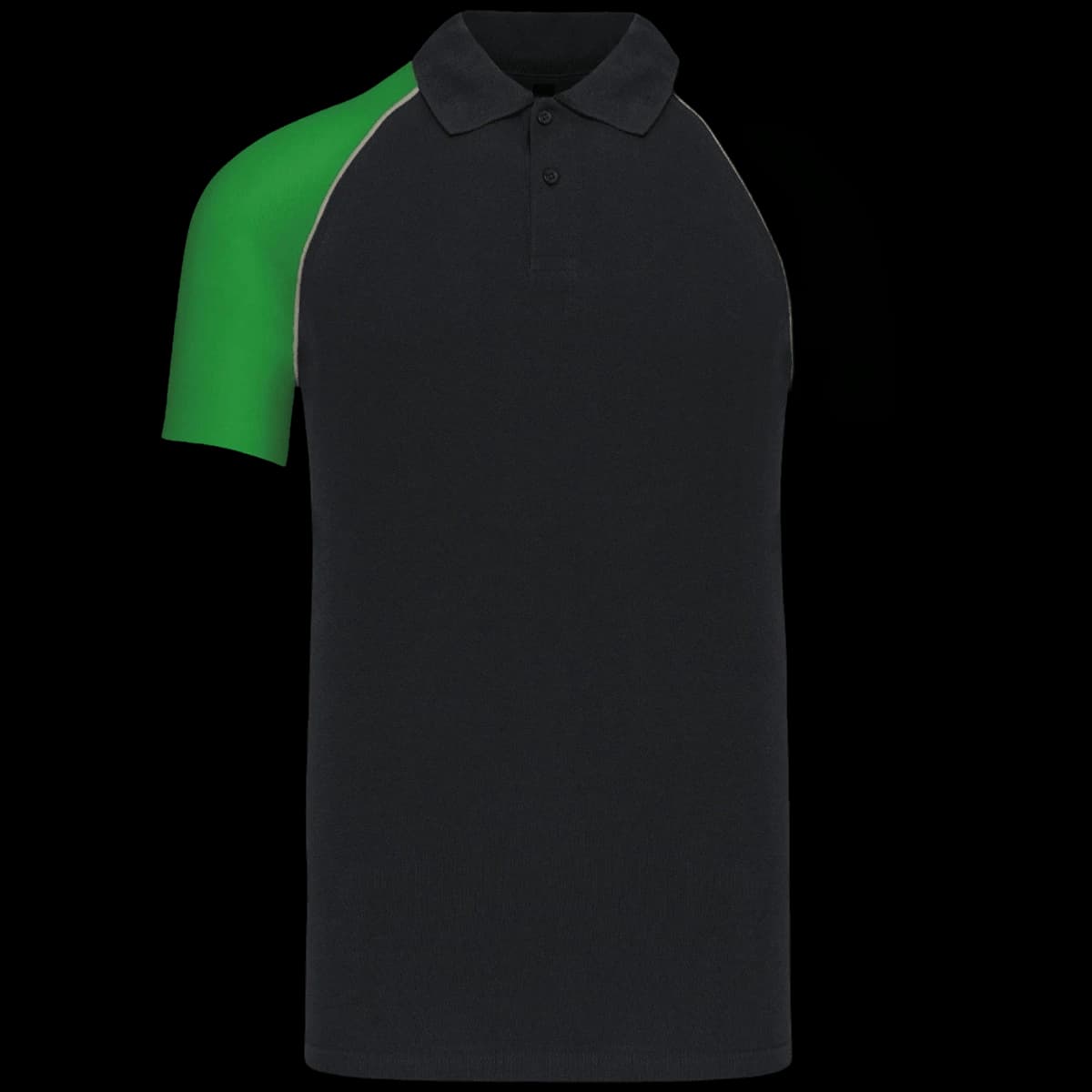 Kariban Baseball Cotton Piqué Polo Shirt — front
