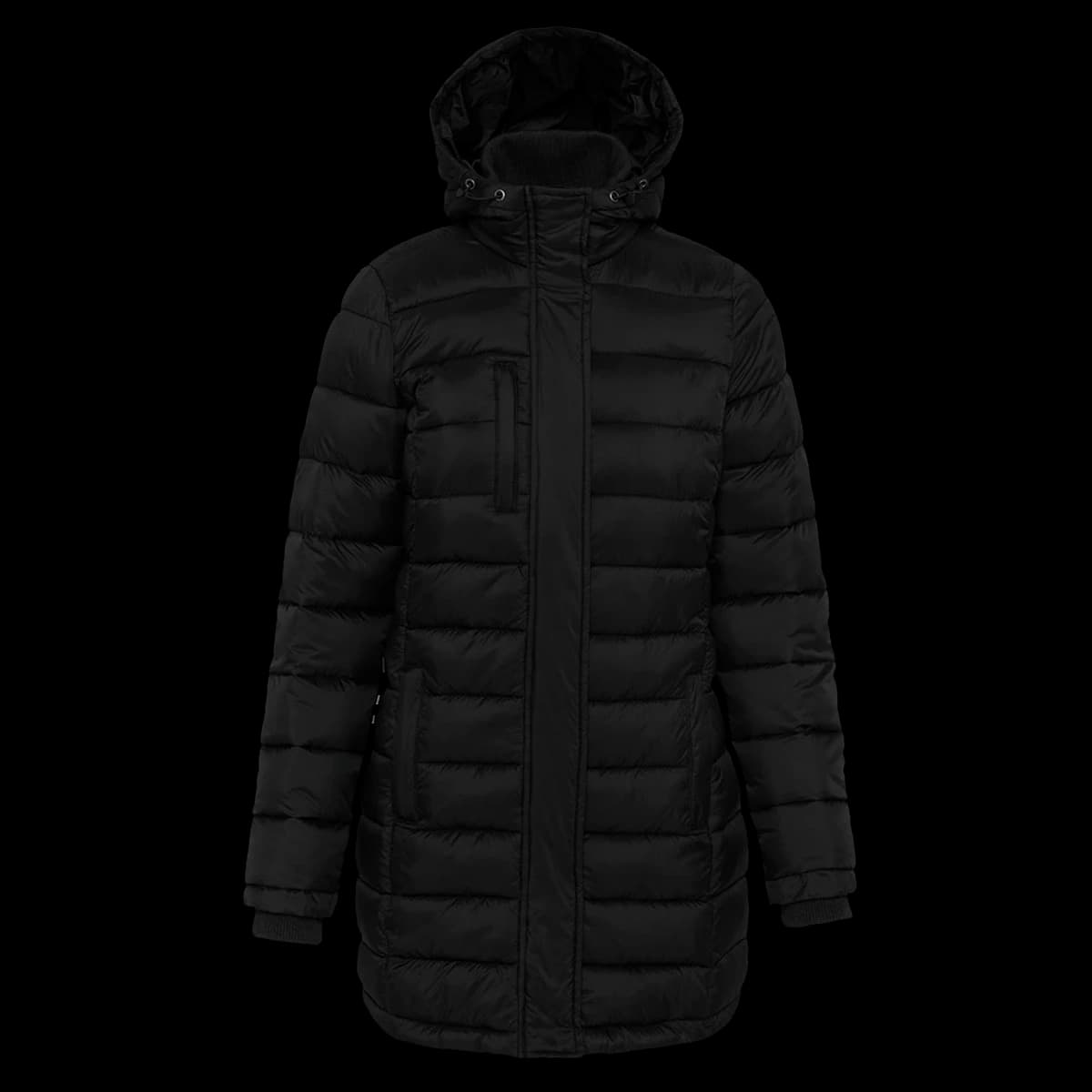 Kariban Ladies Lightweight Long Padded Parka Jacket — front