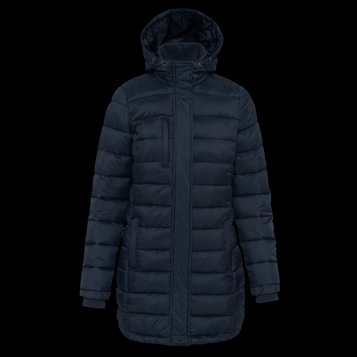 Kariban Ladies Lightweight Long Padded Parka Jacket — front