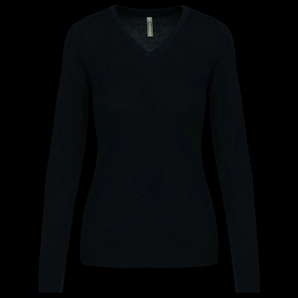 Kariban Ladies Cotton Acrylic V Neck Sweater — front