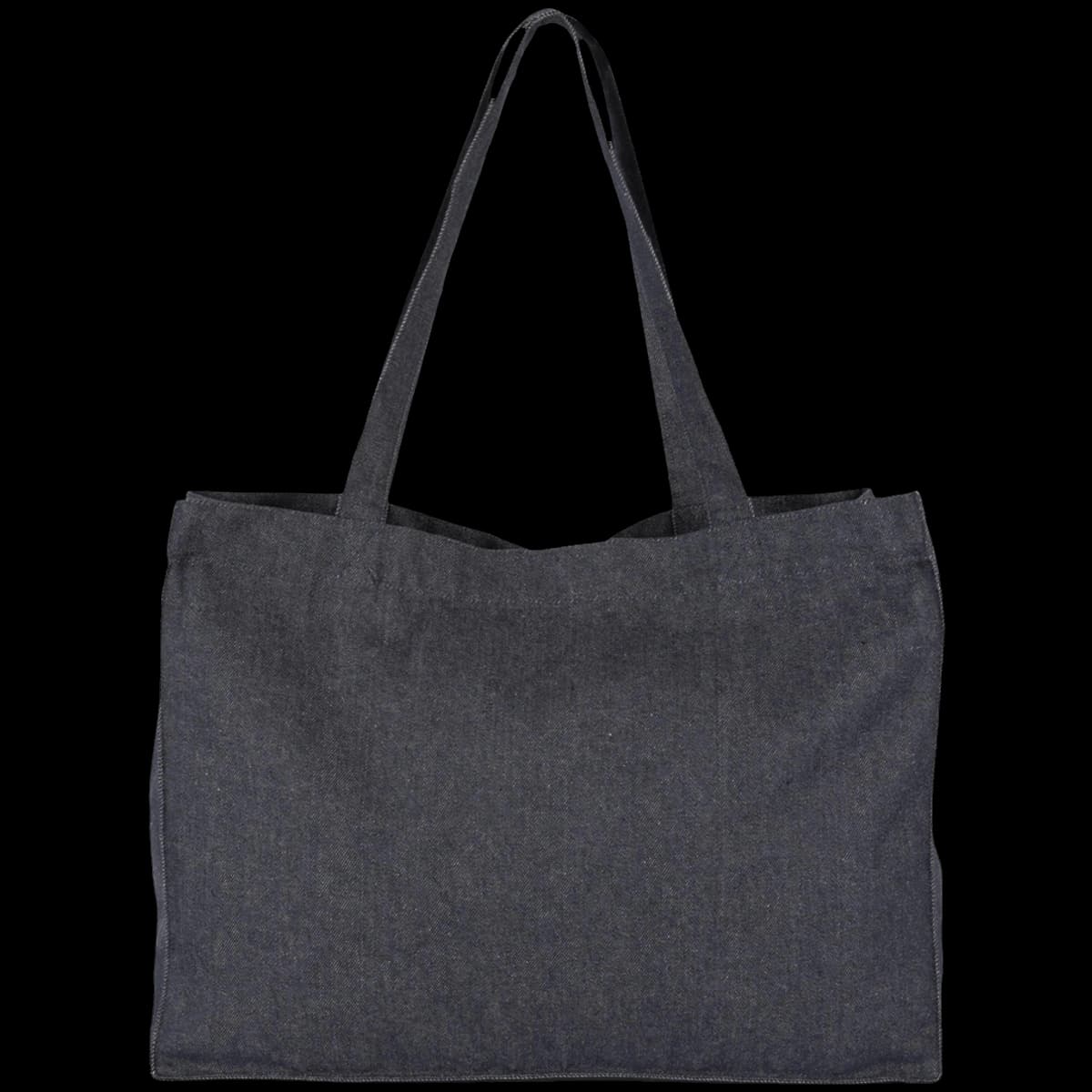 Kimood Large Recycled Cotton Denim Look Shopping Bag — front