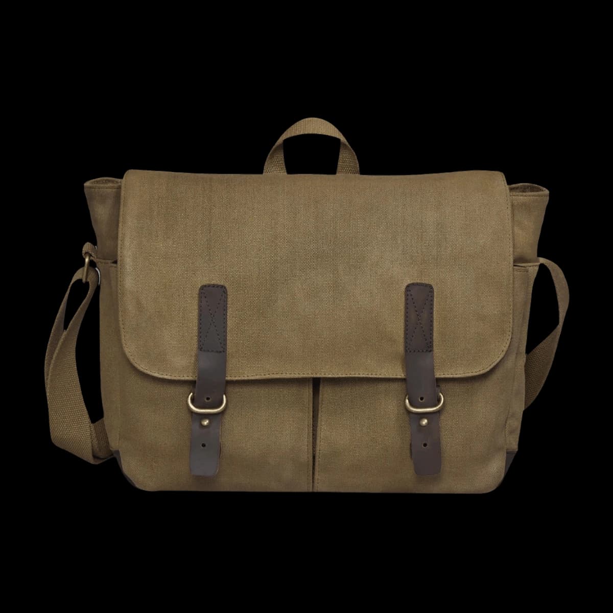 Quadra Heritage Waxed Canvas Messenger Bag — front