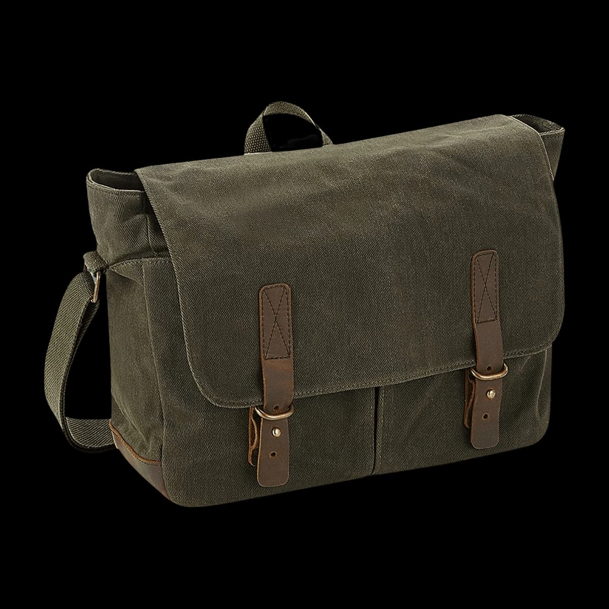 Quadra Heritage Waxed Canvas Messenger Bag — front
