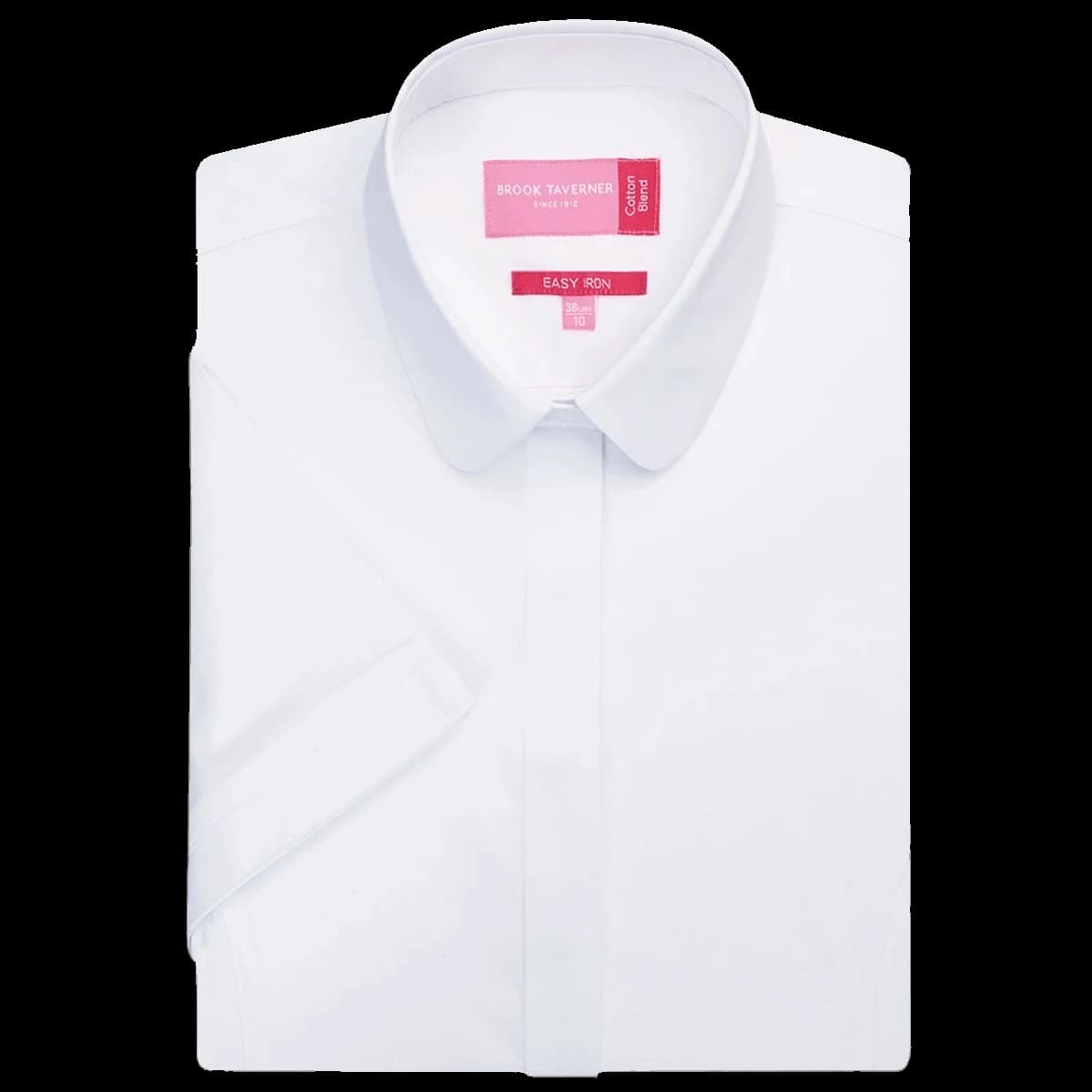 Brook Taverner Ladies Soave Short Sleeve Poplin Shirt — front
