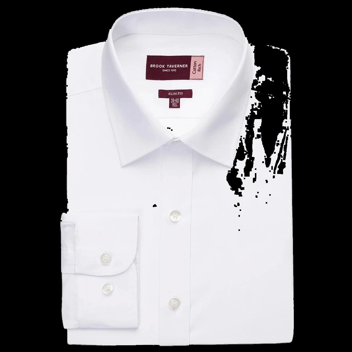 Brook Taverner Alba Long Sleeve Slim Fit Poplin Shirt — front