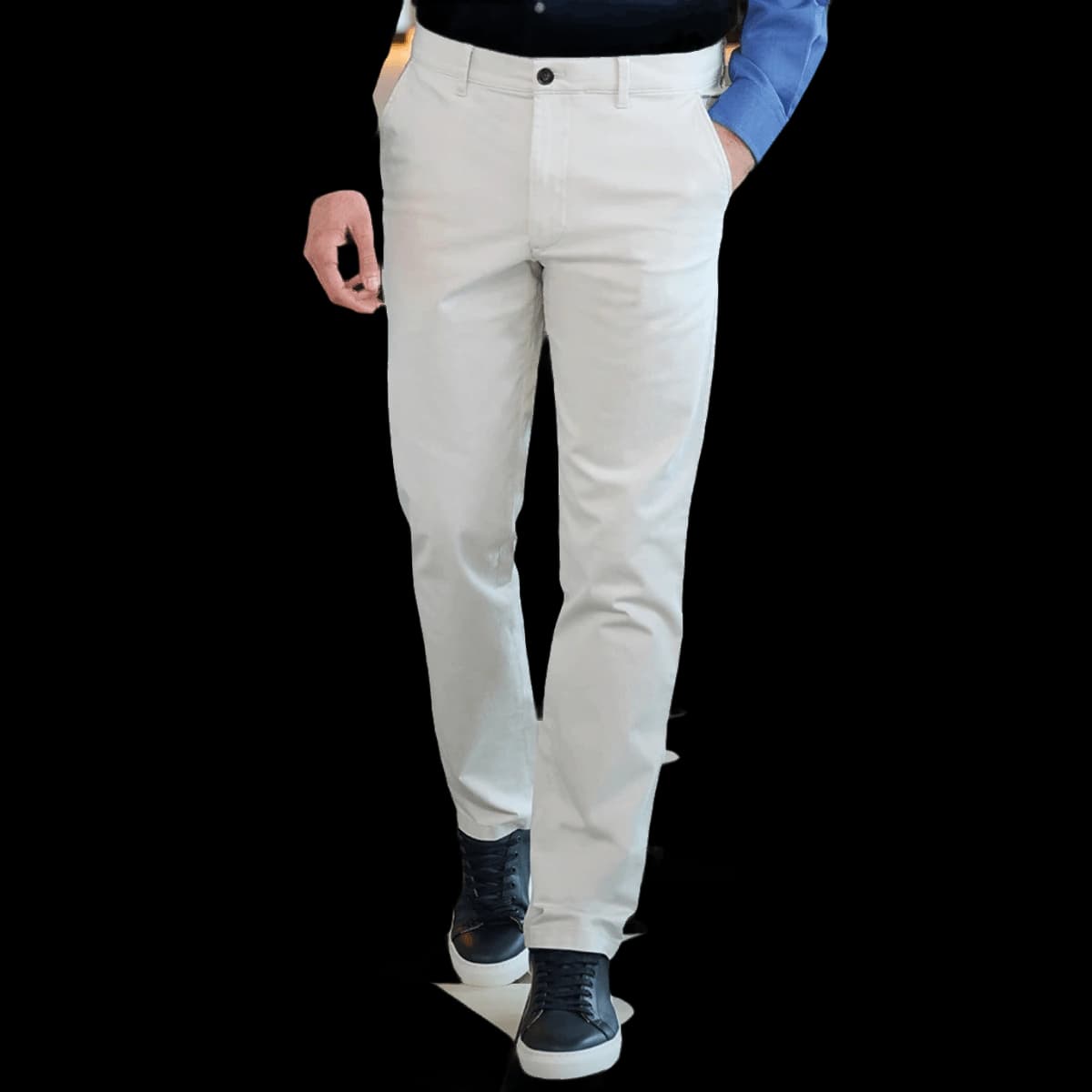 Brook Taverner Leo Slim Fit Chino Trousers — model