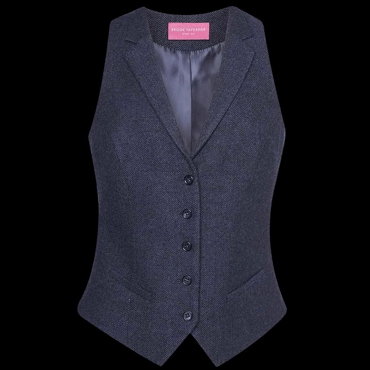 Brook Taverner Ladies Nashville Tweed Waistcoat — front