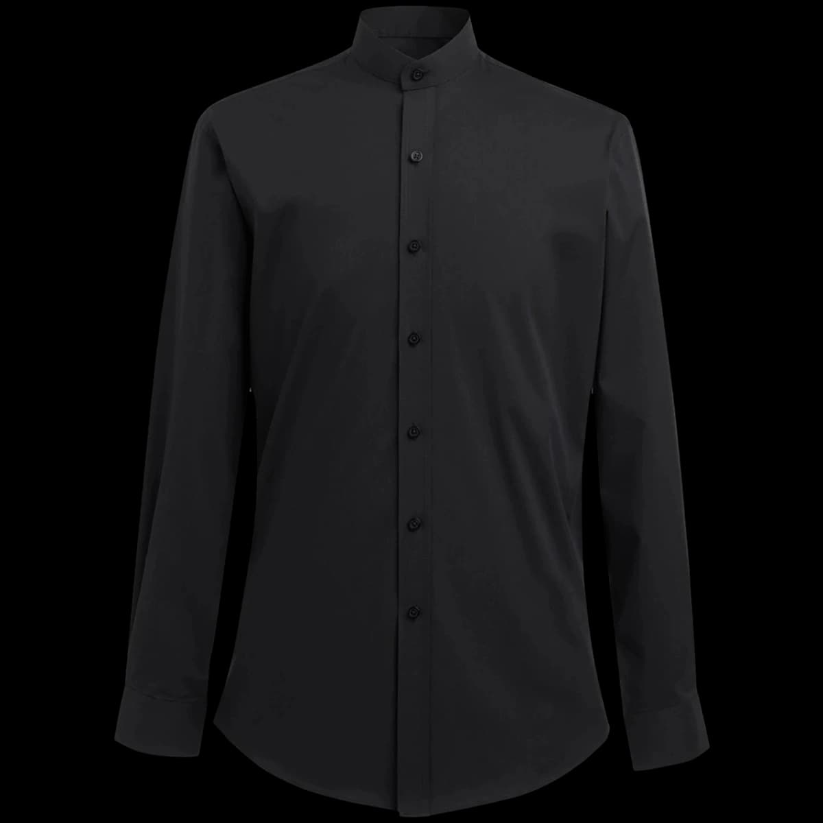 Brook Taverner Volterra Long Sleeve Grandad Collar Shirt — front