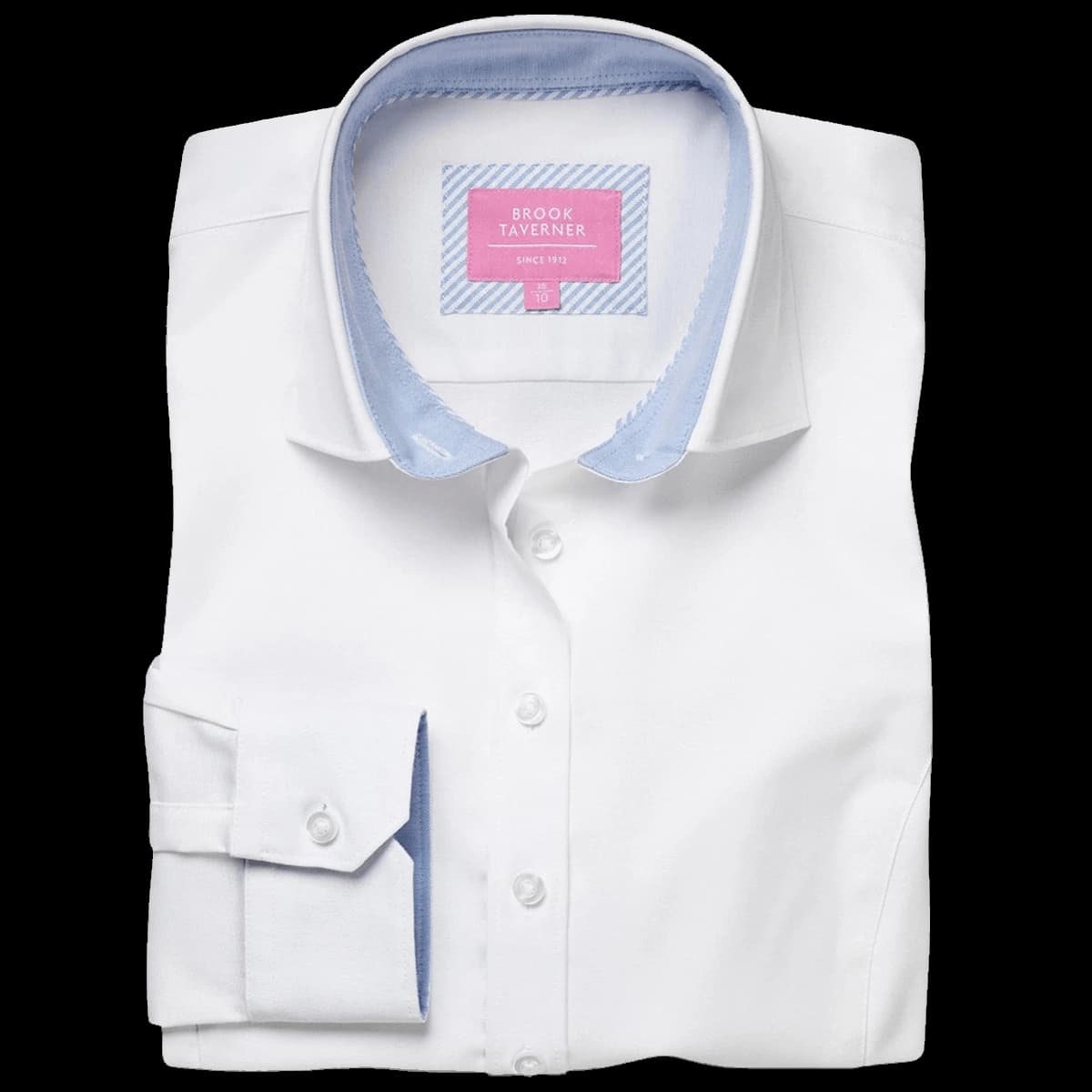 Brook Taverner Ladies Mirabel Long Sleeve Stretch Oxford Shirt — front