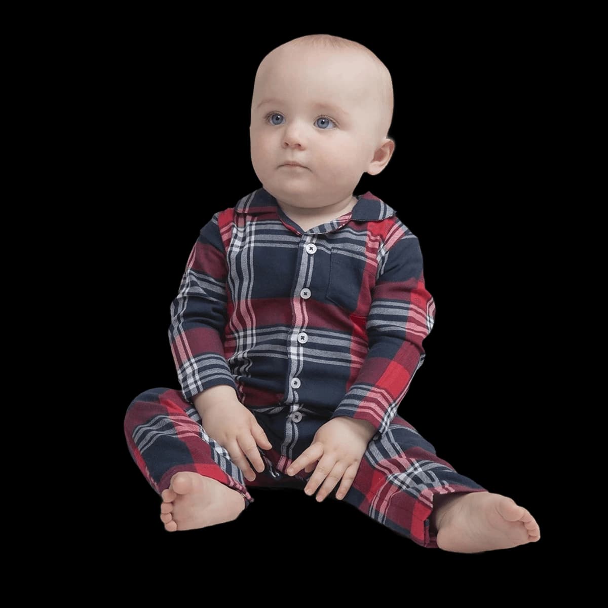 Larkwood Baby/Toddler Tartan All In One — model