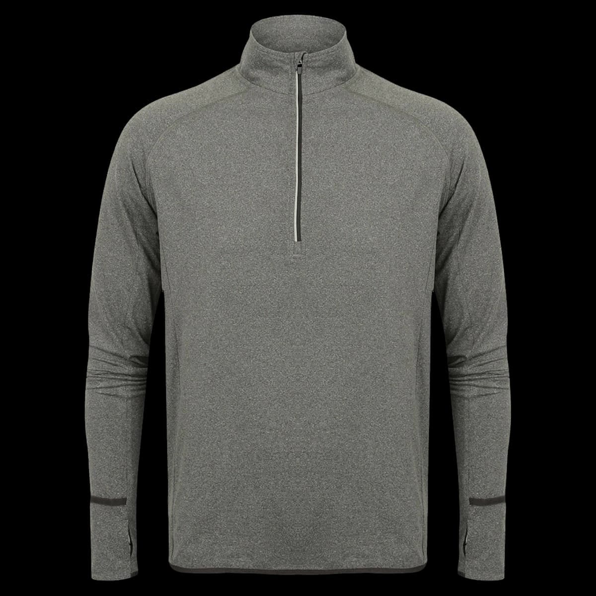 Tombo Long Sleeve Zip Neck Performance Top — front