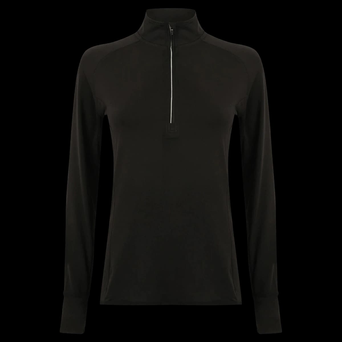 Tombo Ladies Long Sleeve Zip Neck Performance Top — front