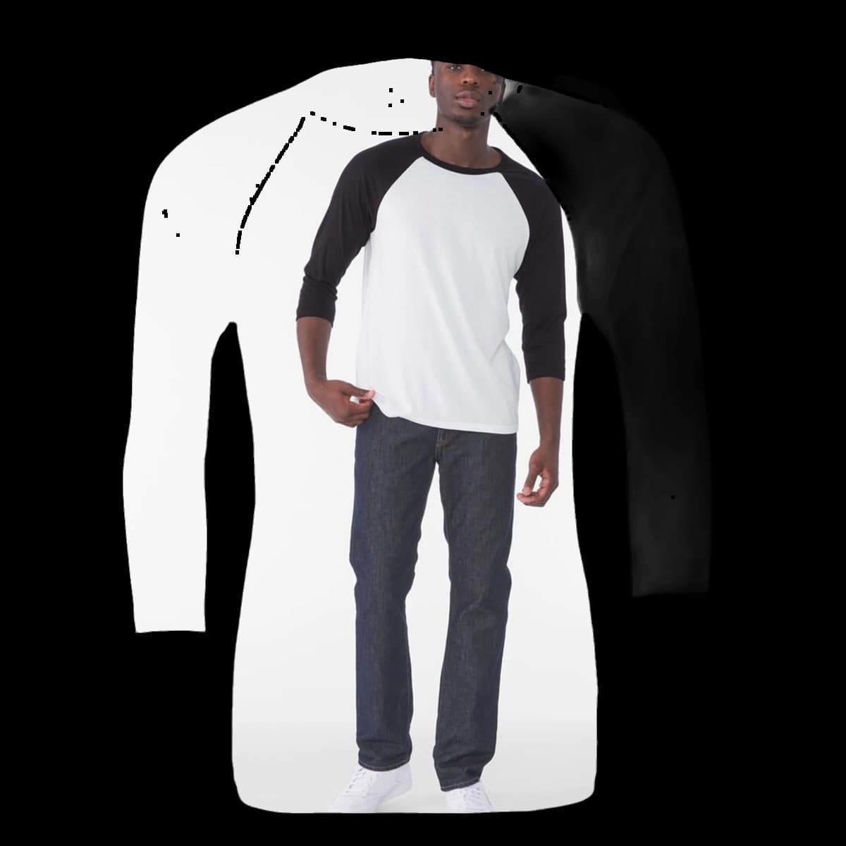 Canvas Unisex 3/4 Sleeve Baseball Tee