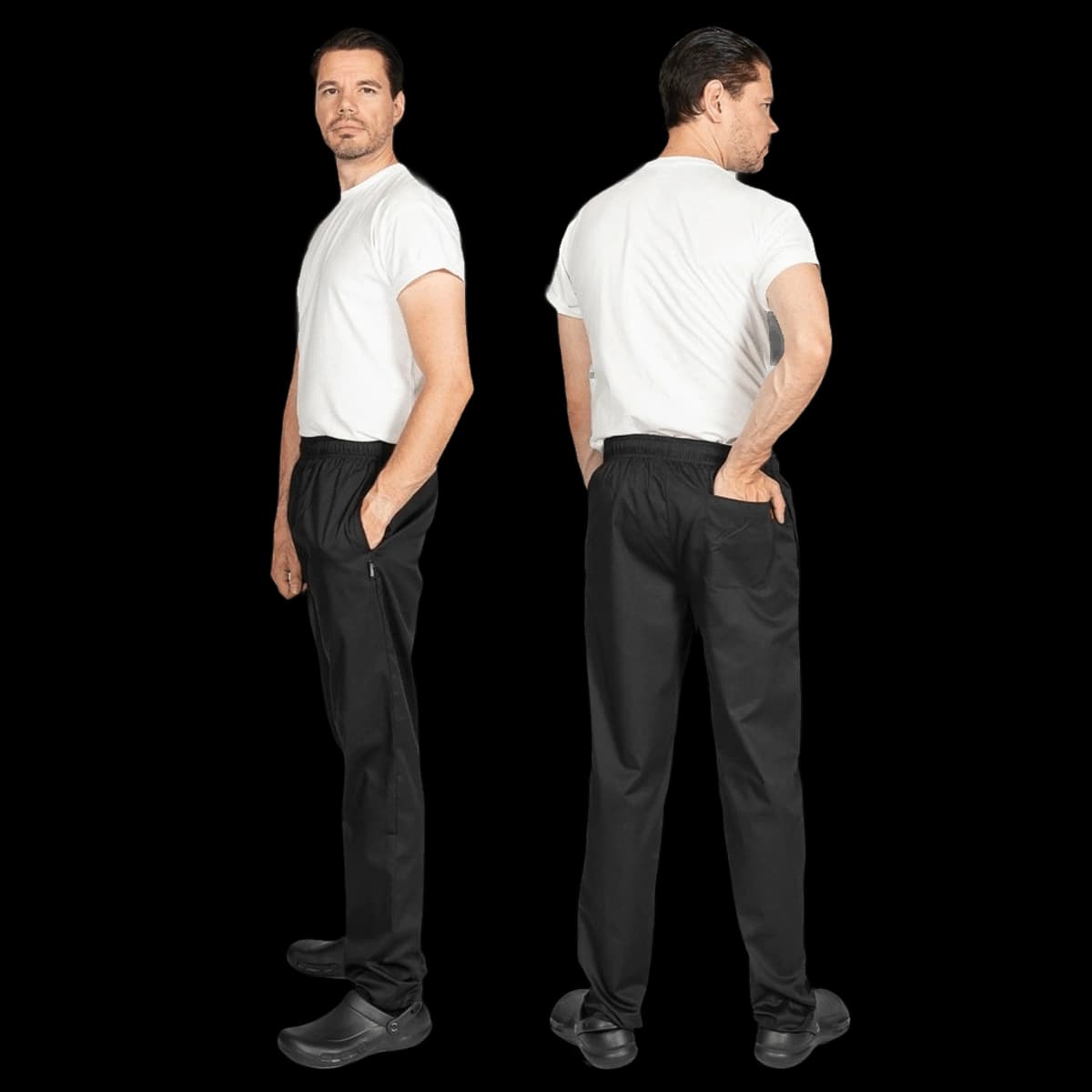 Unisex Elasticated Black Trouser