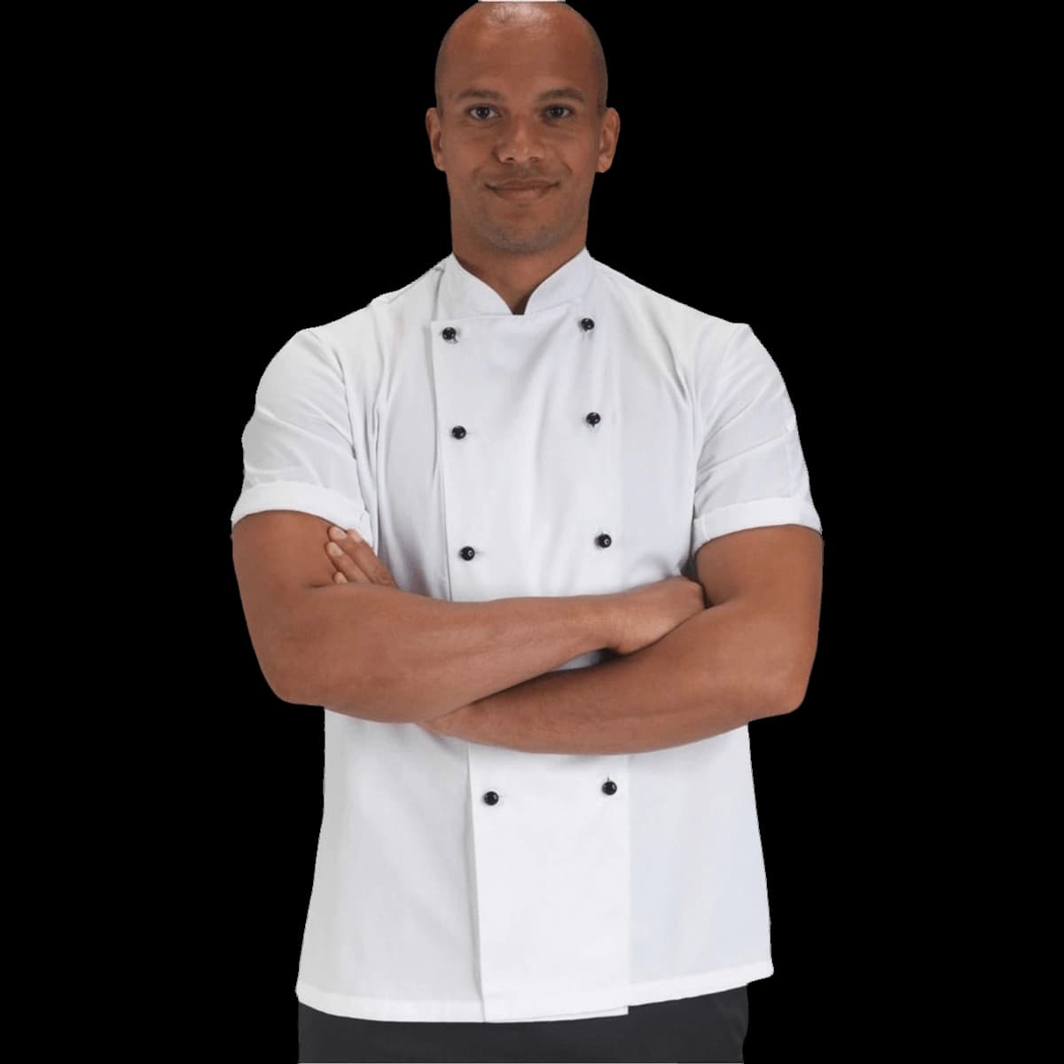 Removable Stud Short Sleeve Chef's Jacket