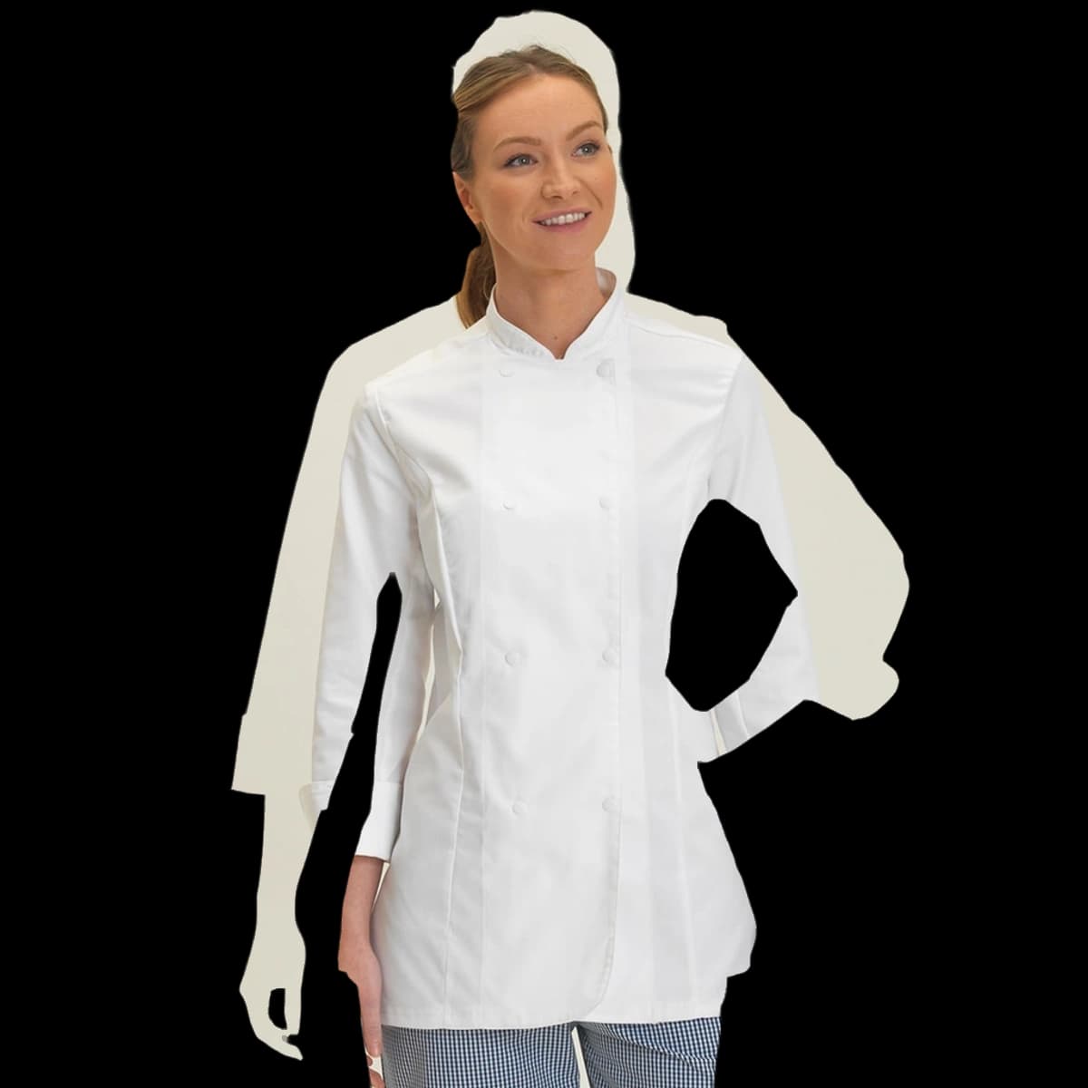 Ladies' Long Sleeve Fitted Chef's Jacket