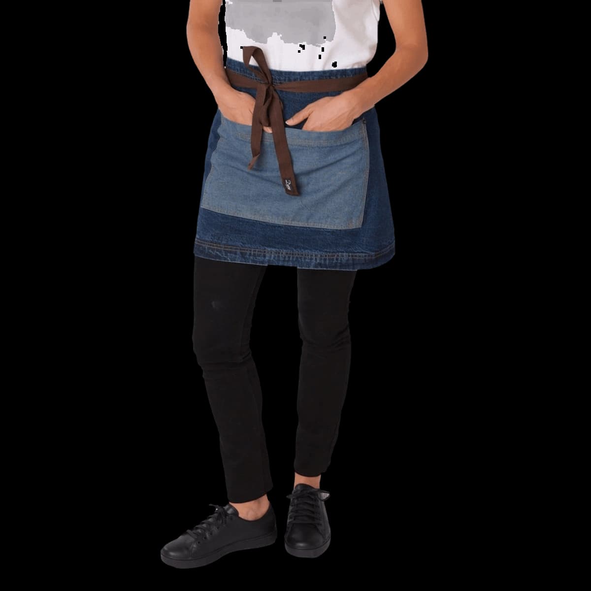Denim Waist Apron with Contrasting Pocket