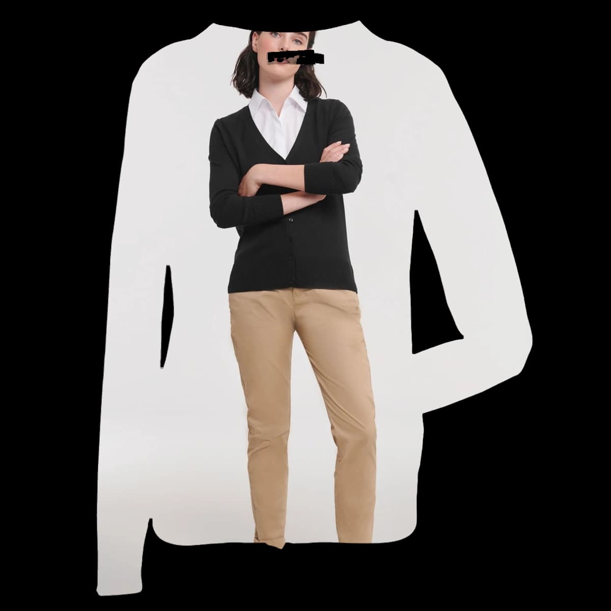 Ladies' V-Neck Knitted Cardigan