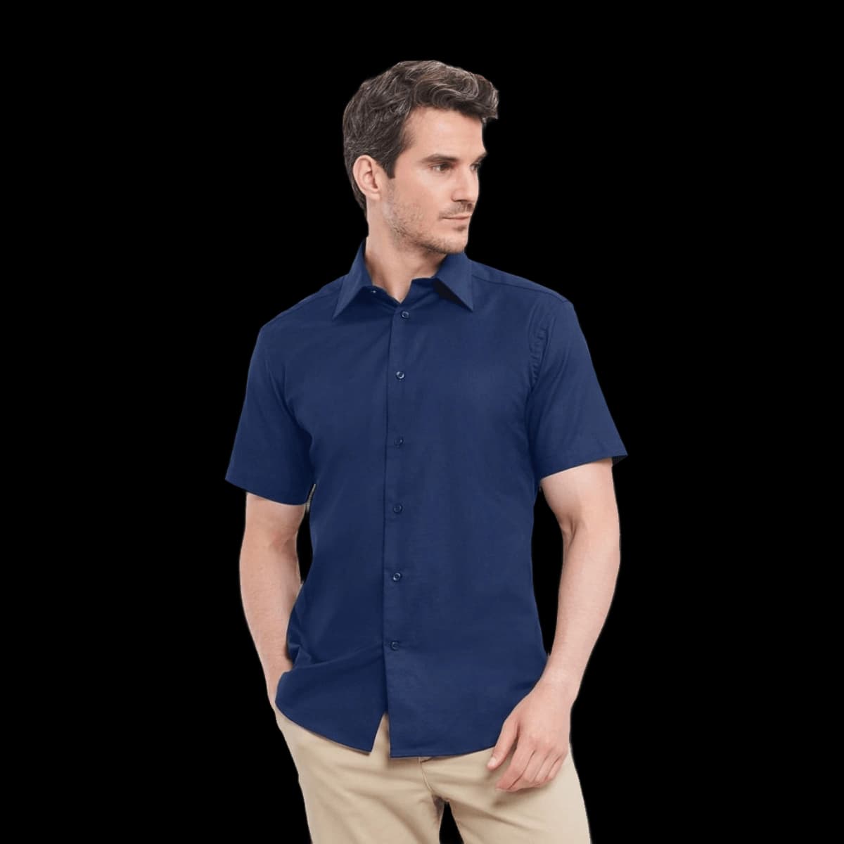Men's Short Sleeve Tailored Oxford Shirt