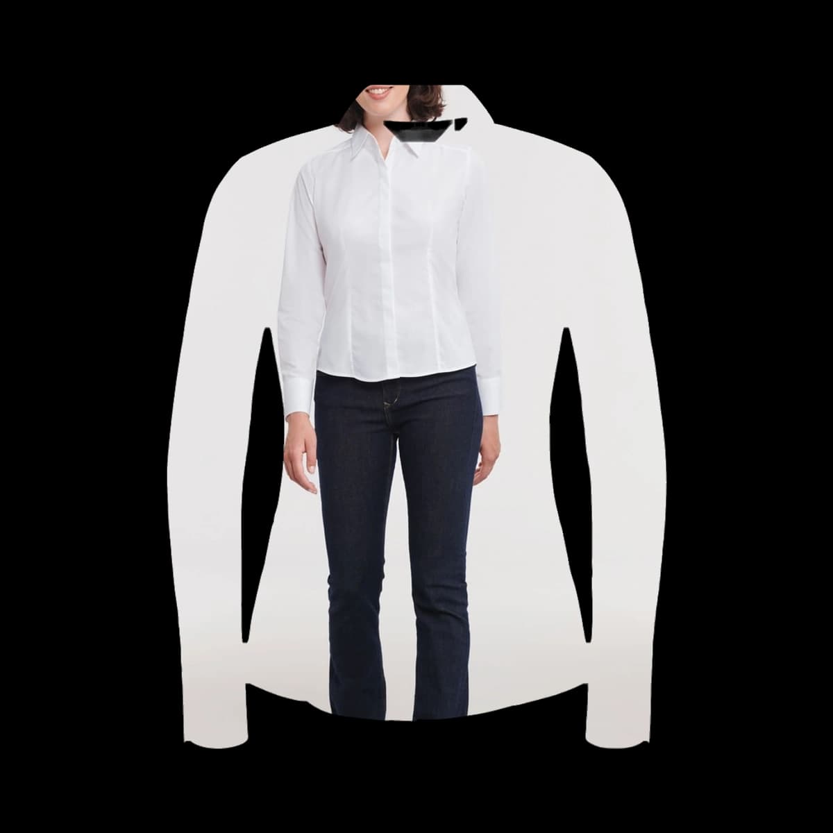 Ladies' Long Sleeve Fitted Polycotton Poplin Shirt