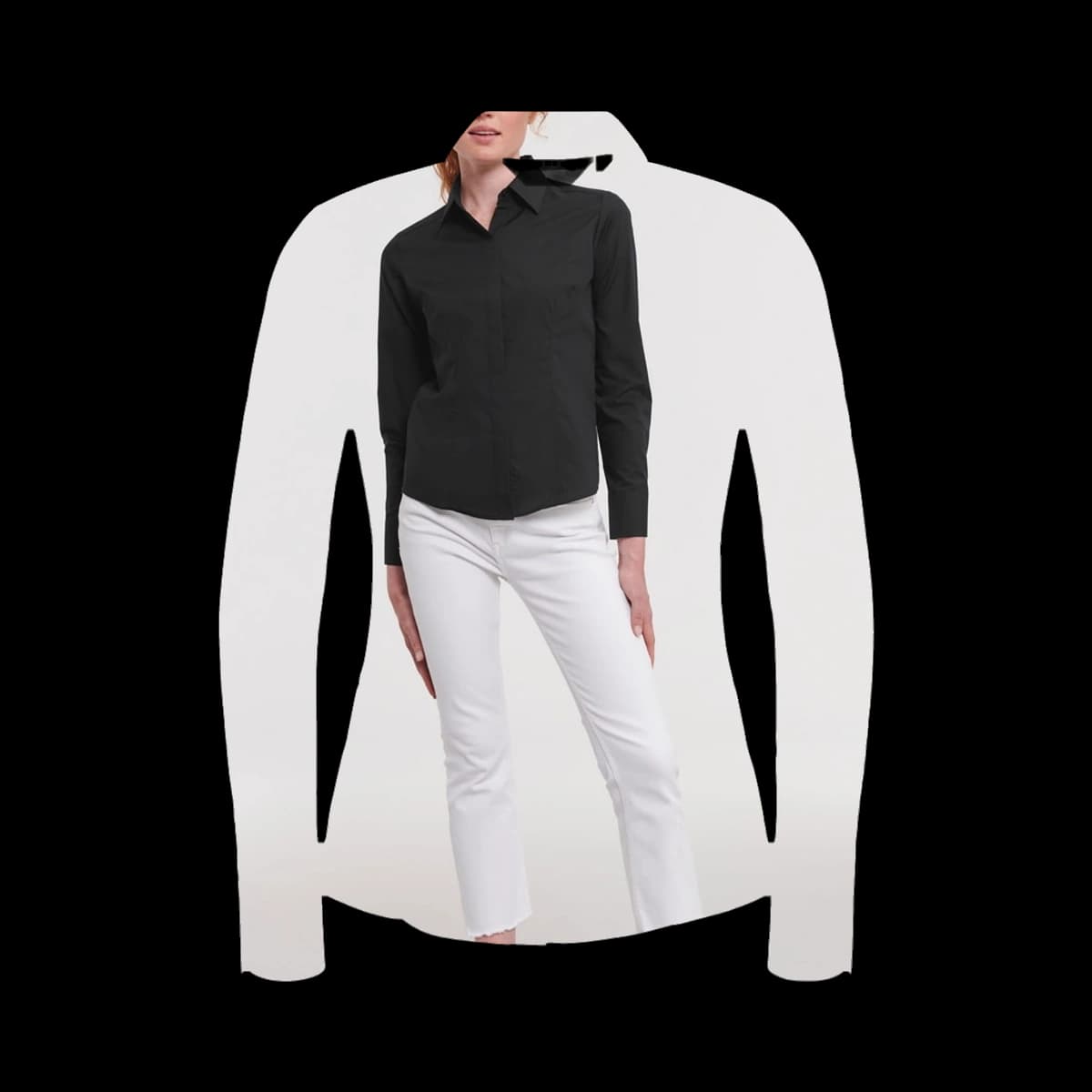 Ladies' Long Sleeve Fitted Polycotton Poplin Shirt