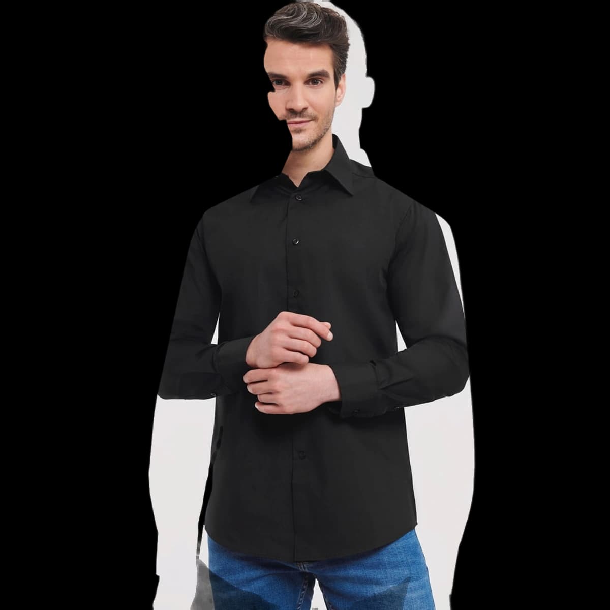Men's Long Sleeve Tailored Polycotton Poplin Shirt