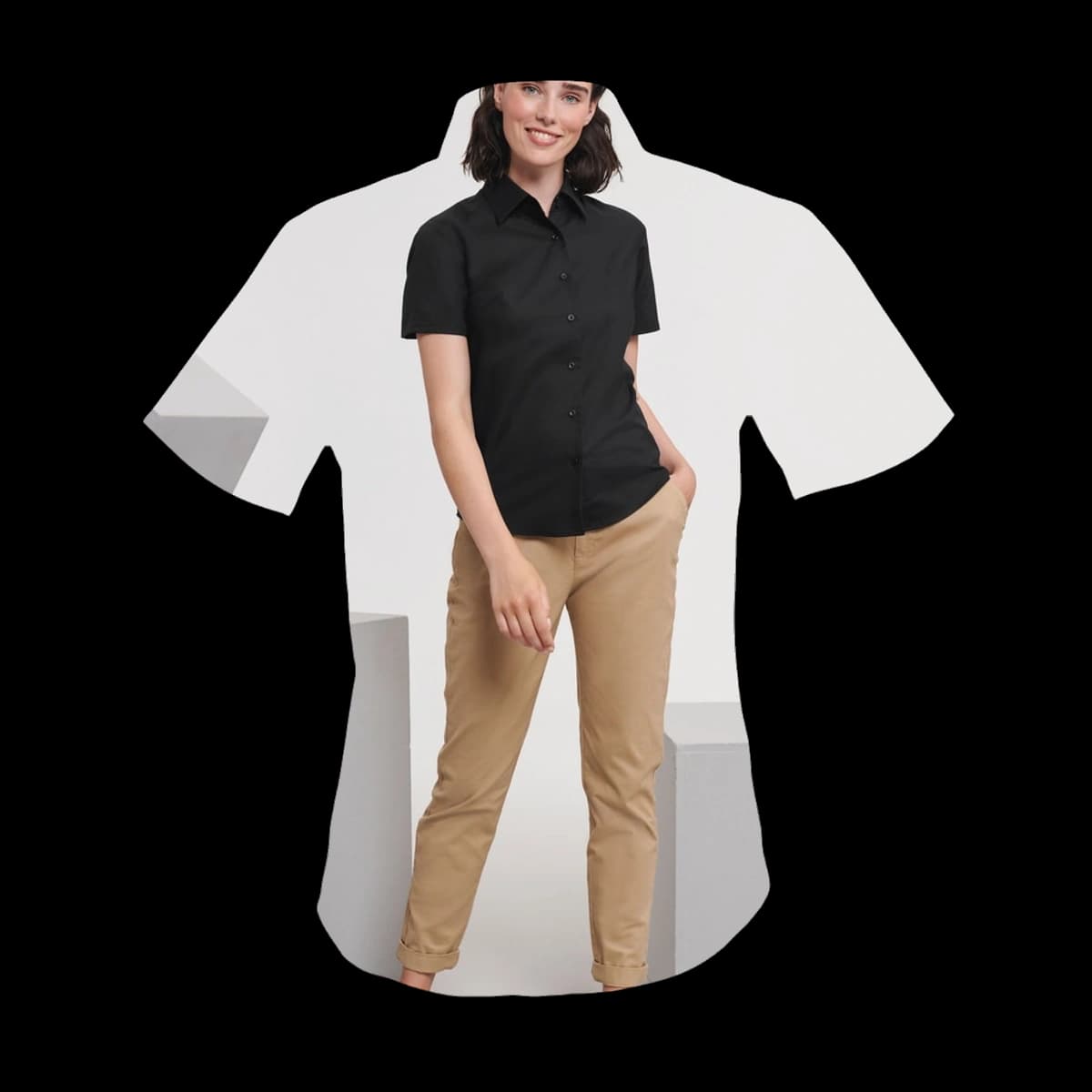 Ladies' Short Sleeve Tailored Oxford Shirt