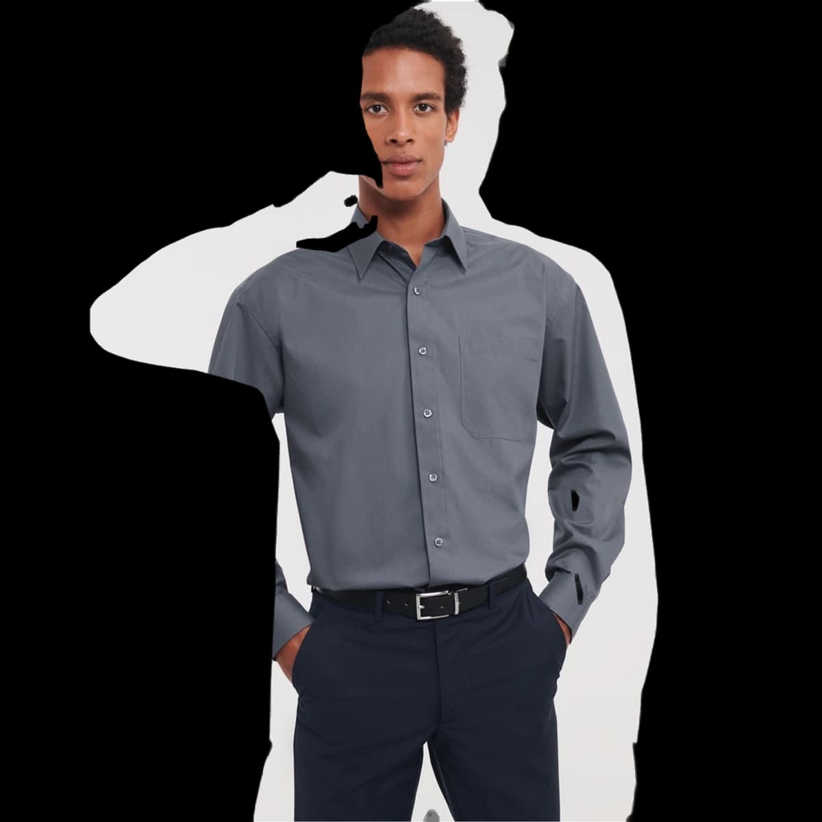 Men's Long Sleeve Classic Polycotton Poplin Shirt