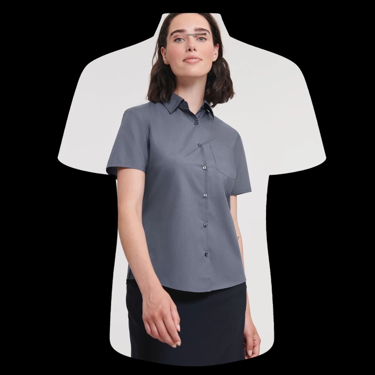 Ladies' Short Sleeve Classic Polycotton Poplin Shirt