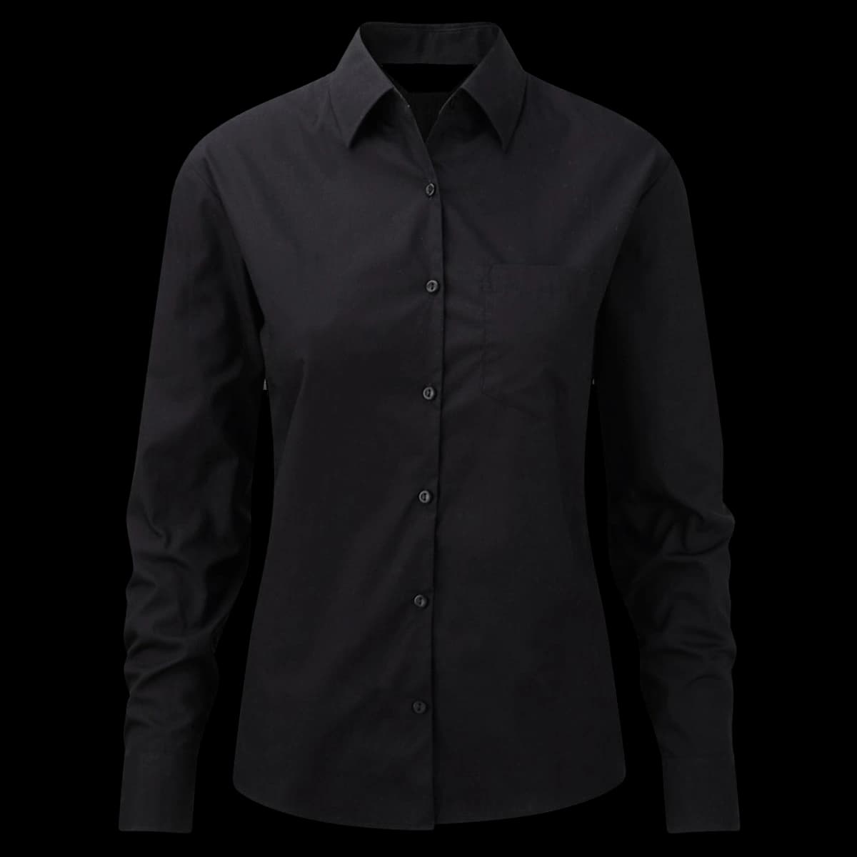 Ladies' Long Sleeve Classic Pure Cotton Poplin Shirt