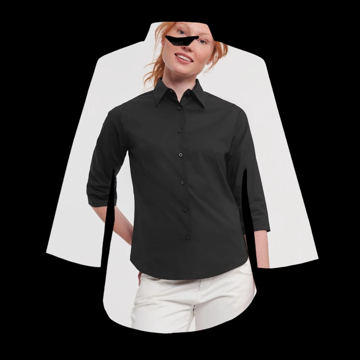 Ladies' 3/4 Sleeve Fitted Stretch Shirt