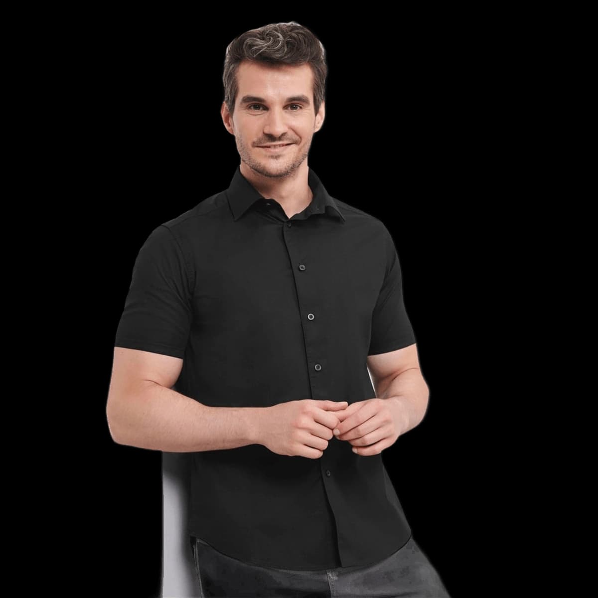 Men's Short Sleeve Fitted Stretch Shirt