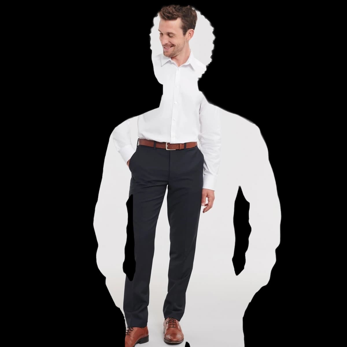 Men's Long Sleeve Tailored Herringbone Shirt