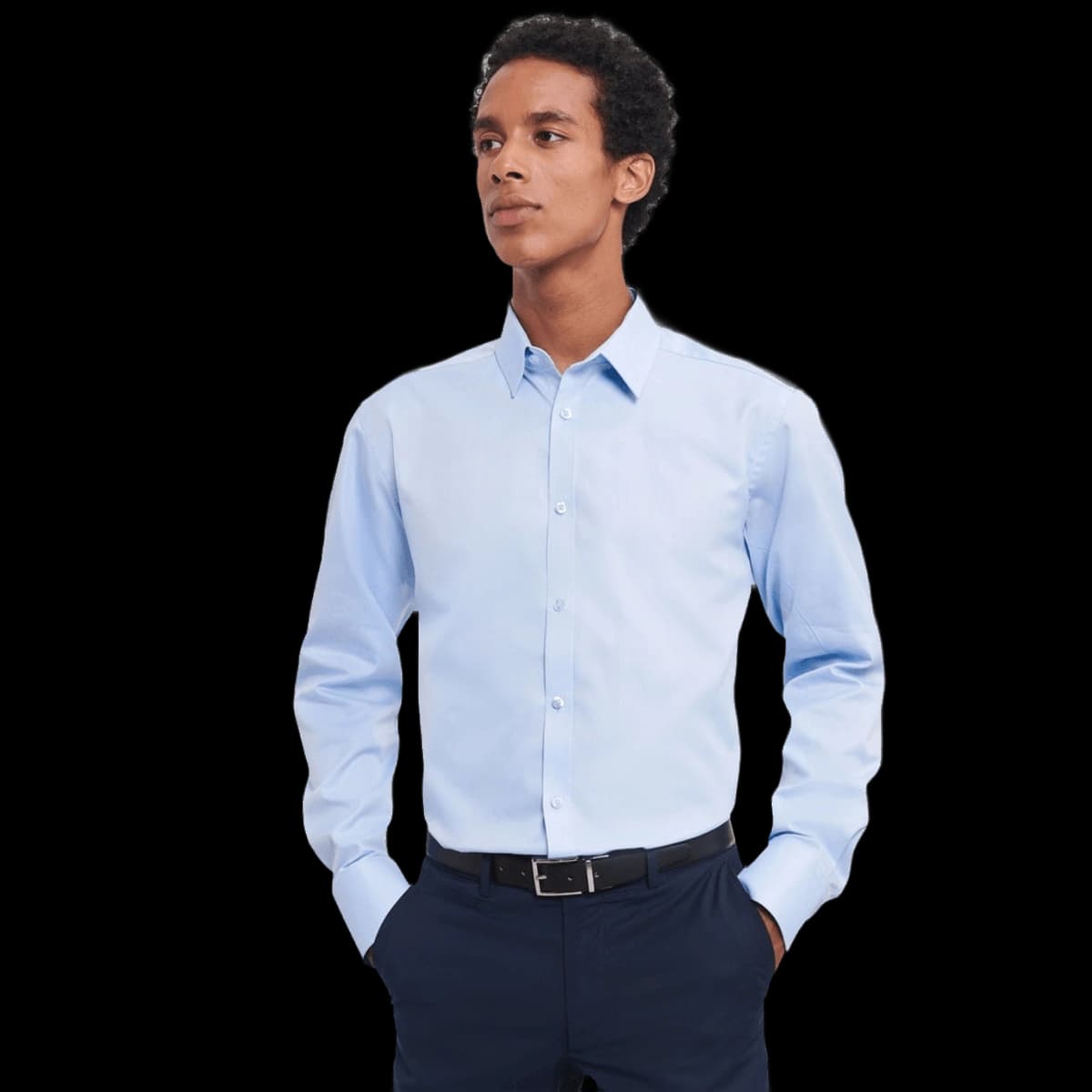 Men's Long Sleeve Tailored Herringbone Shirt