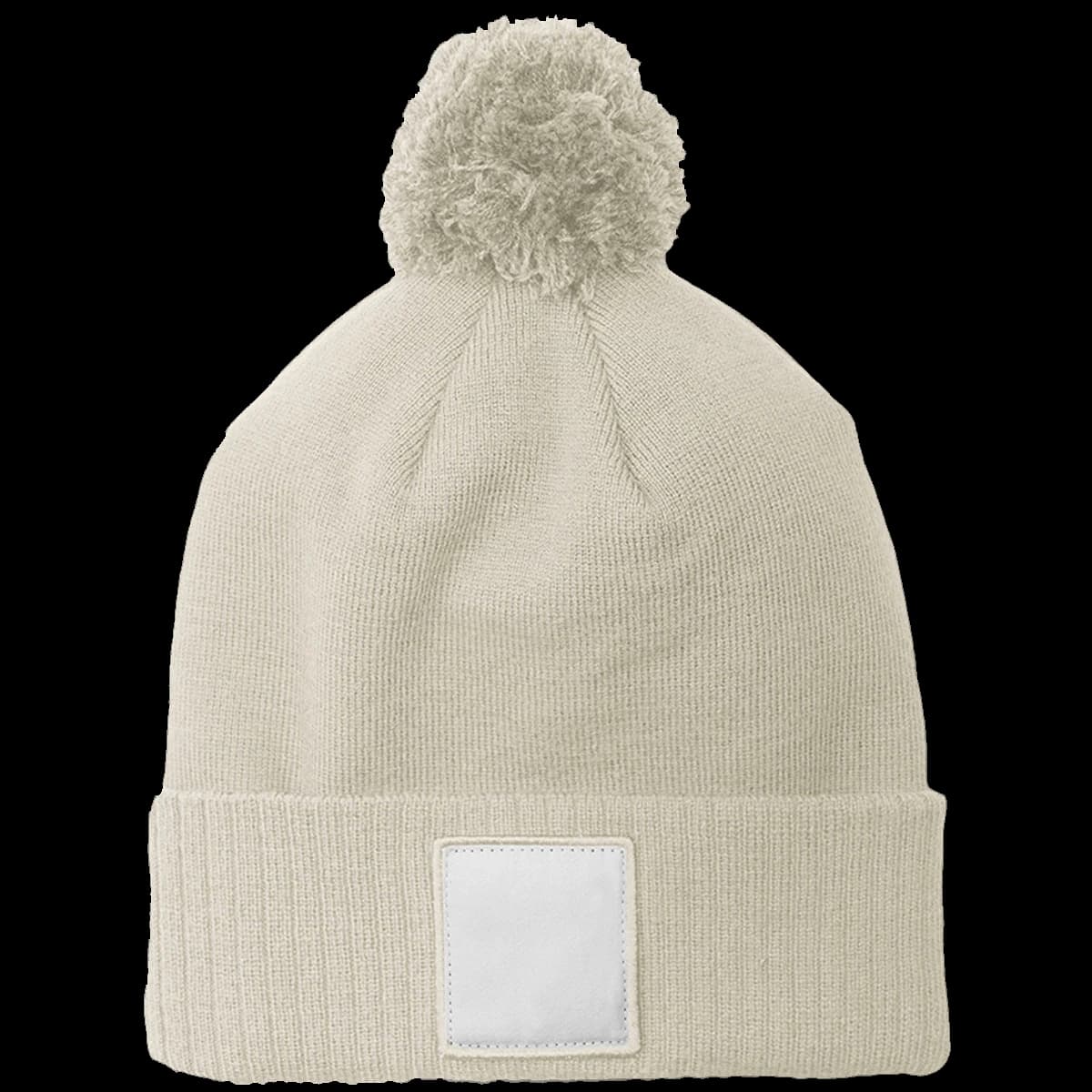 Beechfield Appliqué Patch Pom Beanie — front
