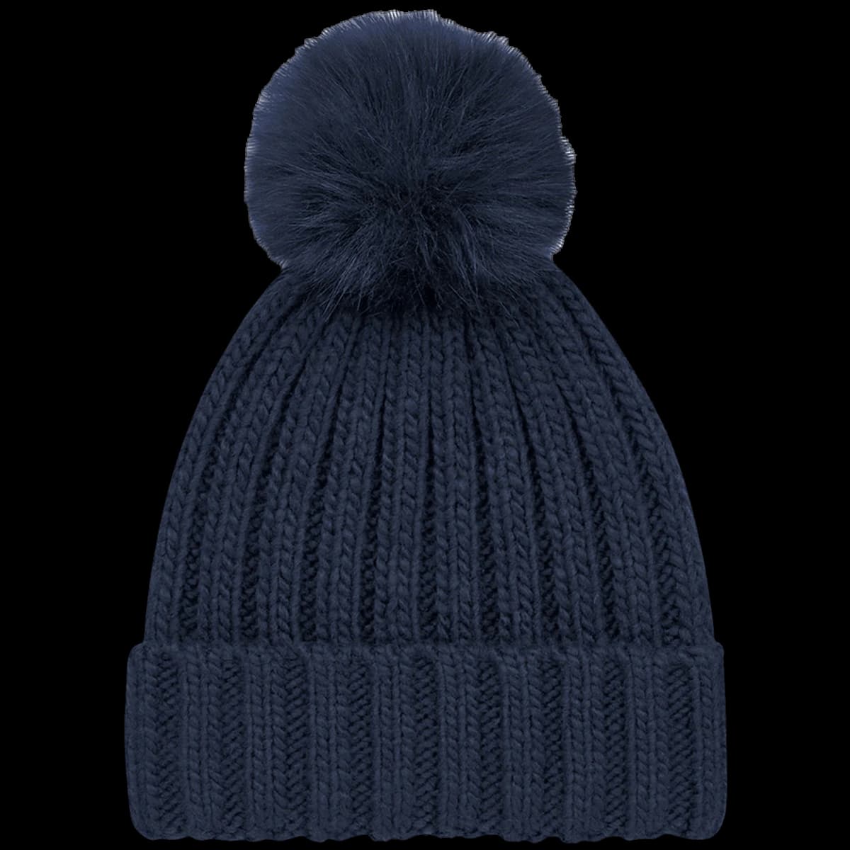 Beechfield Verbier Fur Pop Pom Beanie — front