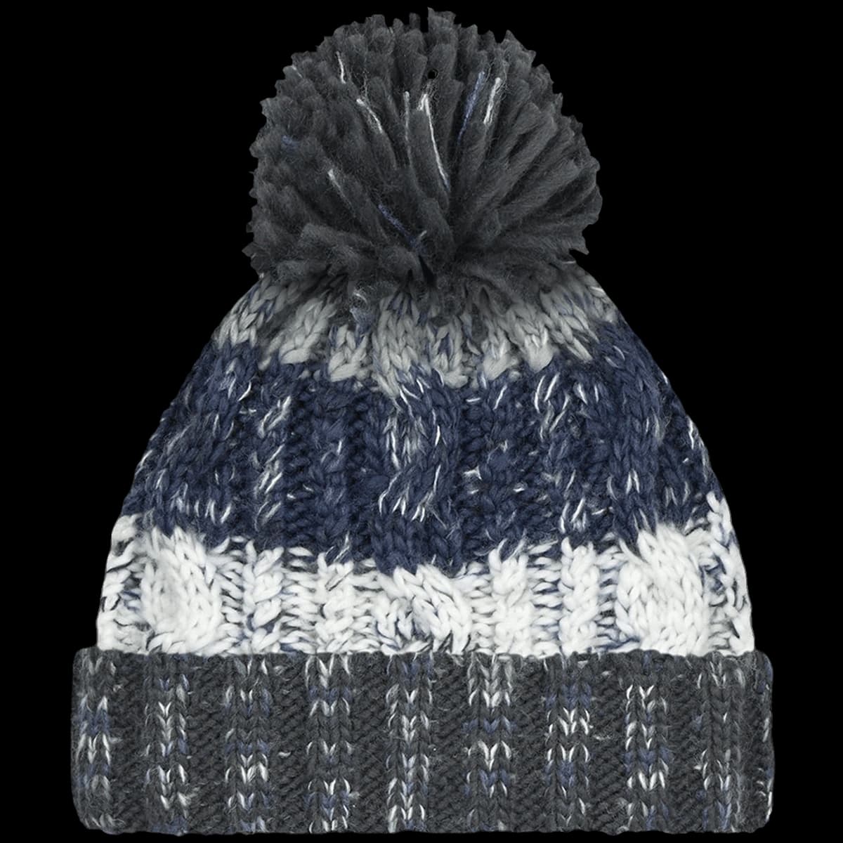 Beechfield Corkscrew Pom Pom Beanie — front