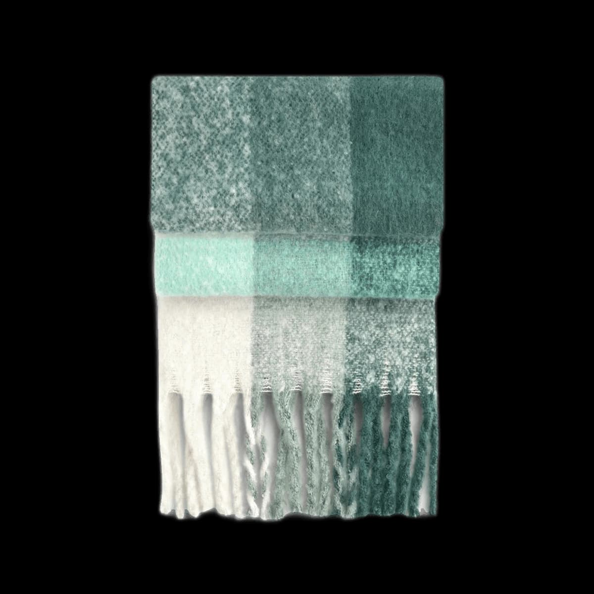 Beechfield Fluffy Check Scarf — front