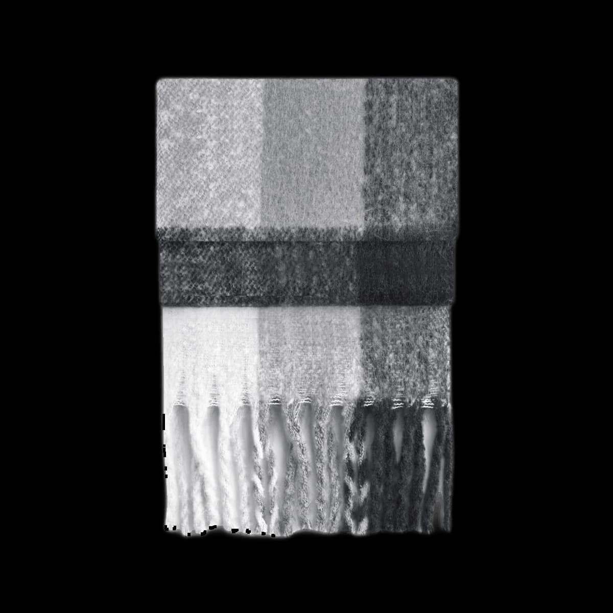 Beechfield Fluffy Check Scarf — front