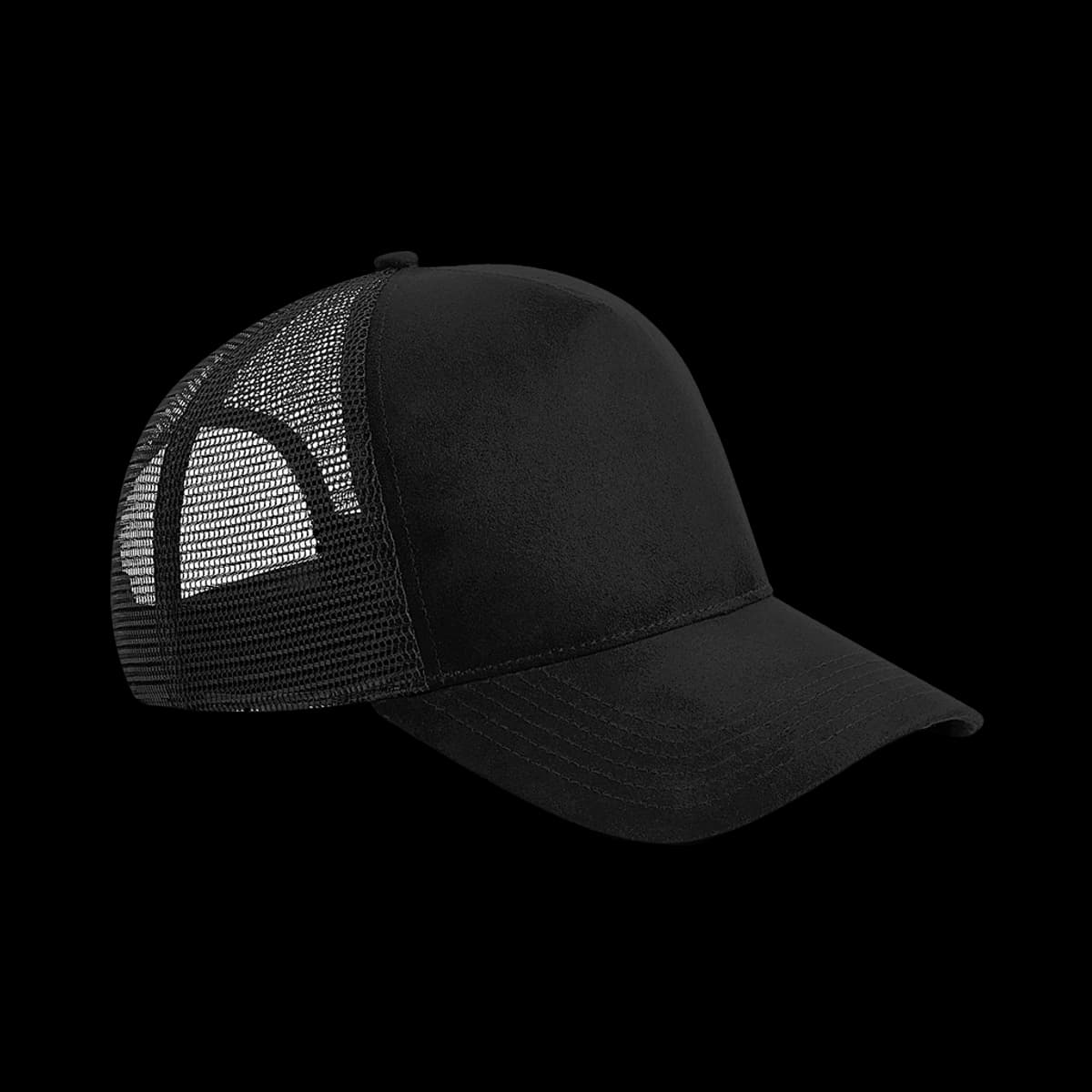 Beechfield Suede Snapback Trucker Cap — front