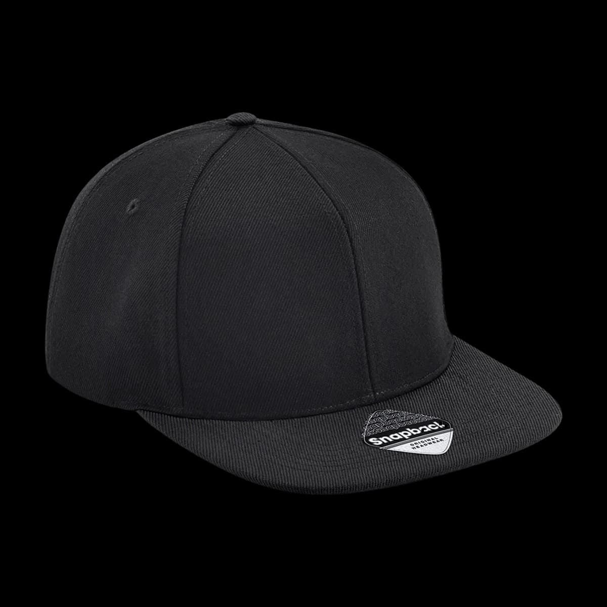 Beechfield Original Flat Peak 6 Panel Snapback Cap — front