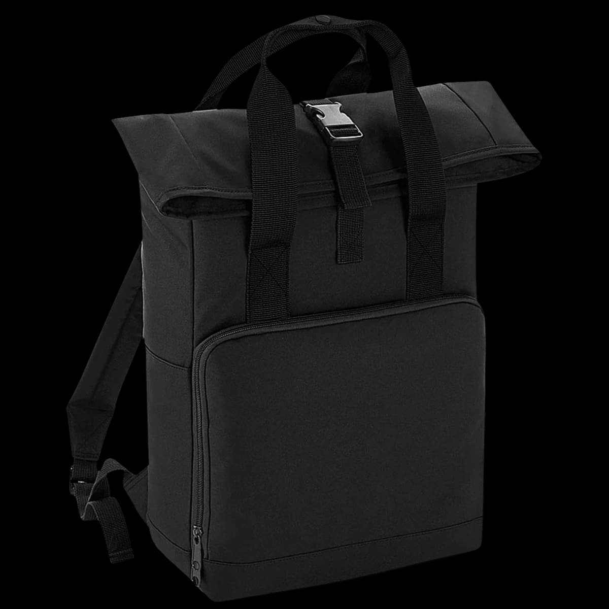 BagBase Recycled Twin Handle Roll-Top Backpack — front