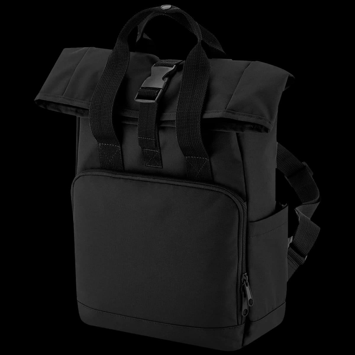 BagBase Recycled Mini Twin Handle Roll-Top Backpack — front