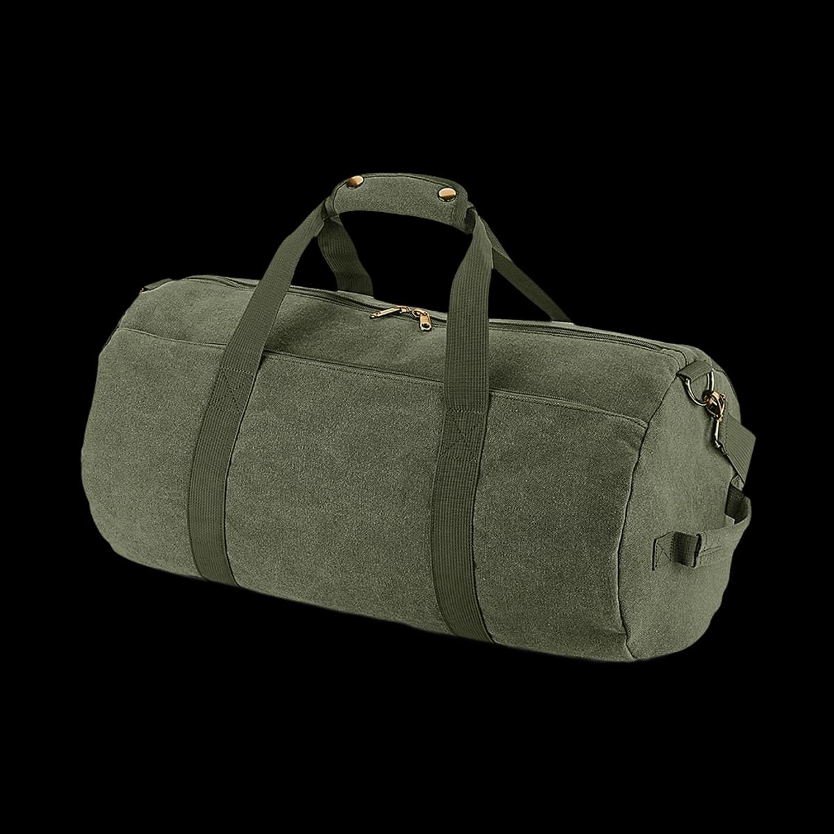 BagBase Vintage Canvas Barrel Bag — front