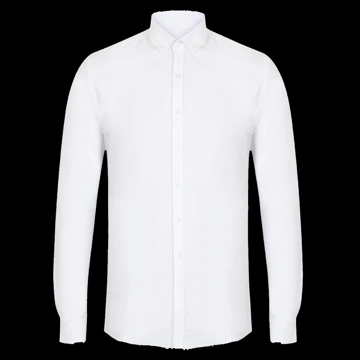 Henbury Modern Long Sleeve Slim Fit Oxford Shirt — front